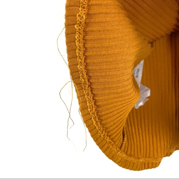 5/$25 Zara Lace Up Mustard Tee M - Picture 6 of 6